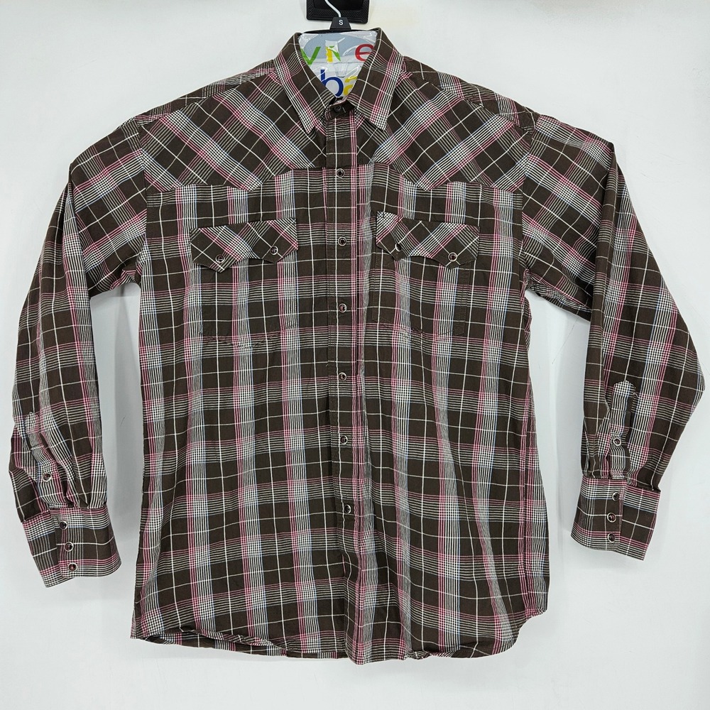 Roper Shirt Mens Medium Pearl Snap Western Plaid Long Sleeve Rodeo